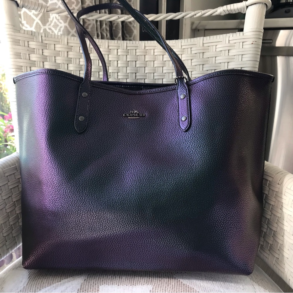Coach Hologram Oil Slick Iridescent Mermaid Open City Tote 22550